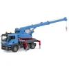 Vrachtwagen man met kraan blauw