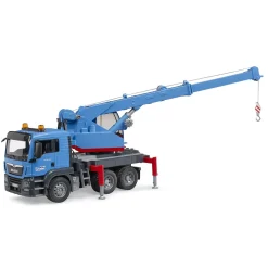 Vrachtwagen man met kraan blauw